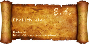 Ehrlich Alex névjegykártya